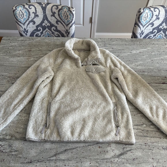 LL Bean Womens Super Soft Cream Fleece Quarter Zip with Pockets, Size M - Picture 1 of 5